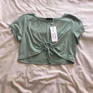 Sage Green Crop Top